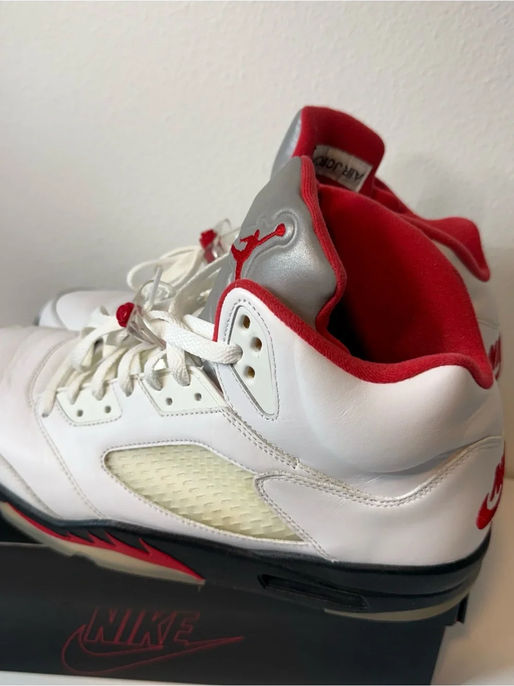 Air Jordan 5 Retro Fire Red Silver Tongue 2020 DA1911-102 Men’s Size 13